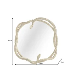 Lustro wiszące SNAKE XL 85 cm złote z elementem dekoracyjnym w kształcie węża*Invicta Interior Best