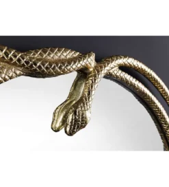 Lustro wiszące SNAKE XL 85 cm złote z elementem dekoracyjnym w kształcie węża*Invicta Interior Best