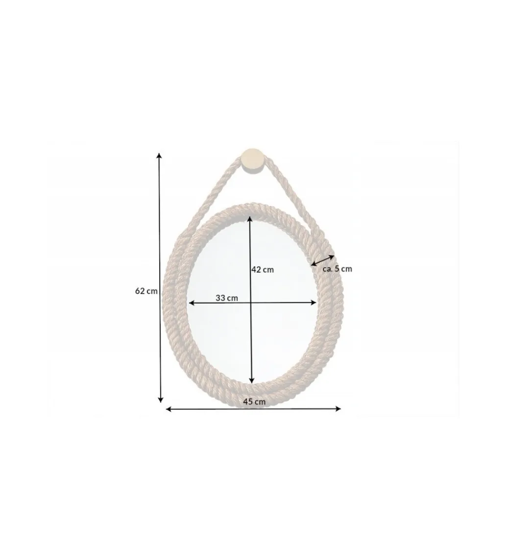 Lustro wiszące TULUZA 45 cm naturlane*Invicta Interior Discount