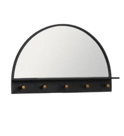 Lustro wiszące z wieszakiem PETRUSNA 69 cm czarne*Zona-Design Sale