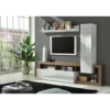 Meblościanka HAMBURG 219 cm biała z dodatkiem koloru dąb Mercure*MCA Linia Włoska Online