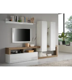 Meblościanka HAMBURG 277 cm biała z dodatkiem koloru dąb Mercure*MCA Linia Włoska New