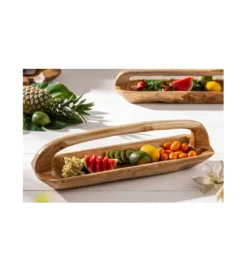 Misa Bali 60 cm z uchwytem z drewna Teak*Invicta Interior New