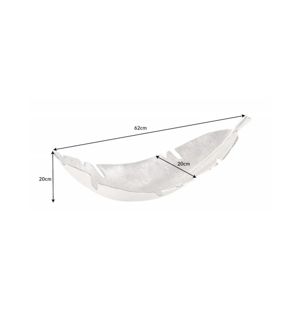 Misa HOJA 62 cm srebrna*Invicta Interior Online