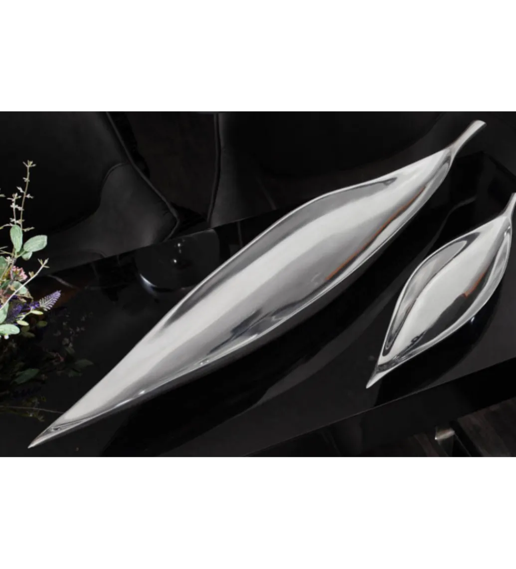 Misa Leaf 80 cm x 15 cm Srebrna*Invicta Interior Outlet