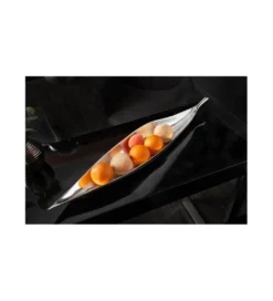 Misa Leaf 80 cm x 15 cm Srebrna*Invicta Interior Outlet