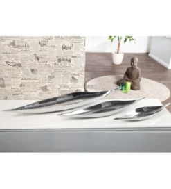Misa Leaf 80 cm x 15 cm Srebrna*Invicta Interior Outlet