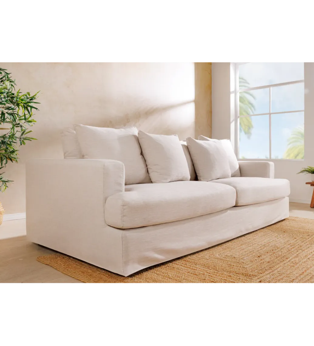 Modułowa sofa KILLIAN 94 cm z podłokietnikiem jasny beż*Invicta Interior Clearance