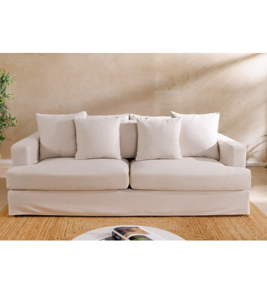 Modułowa sofa KILLIAN 94 cm z podłokietnikiem jasny beż*Invicta Interior Clearance