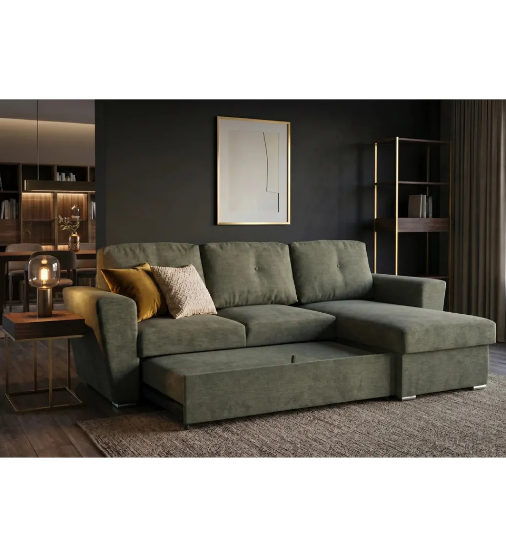 Narożnik APARTMENT 245 cm z funkcją spania zielony*Invicta Interior Outlet
