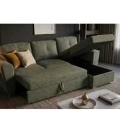 Narożnik APARTMENT 245 cm z funkcją spania zielony*Invicta Interior Outlet
