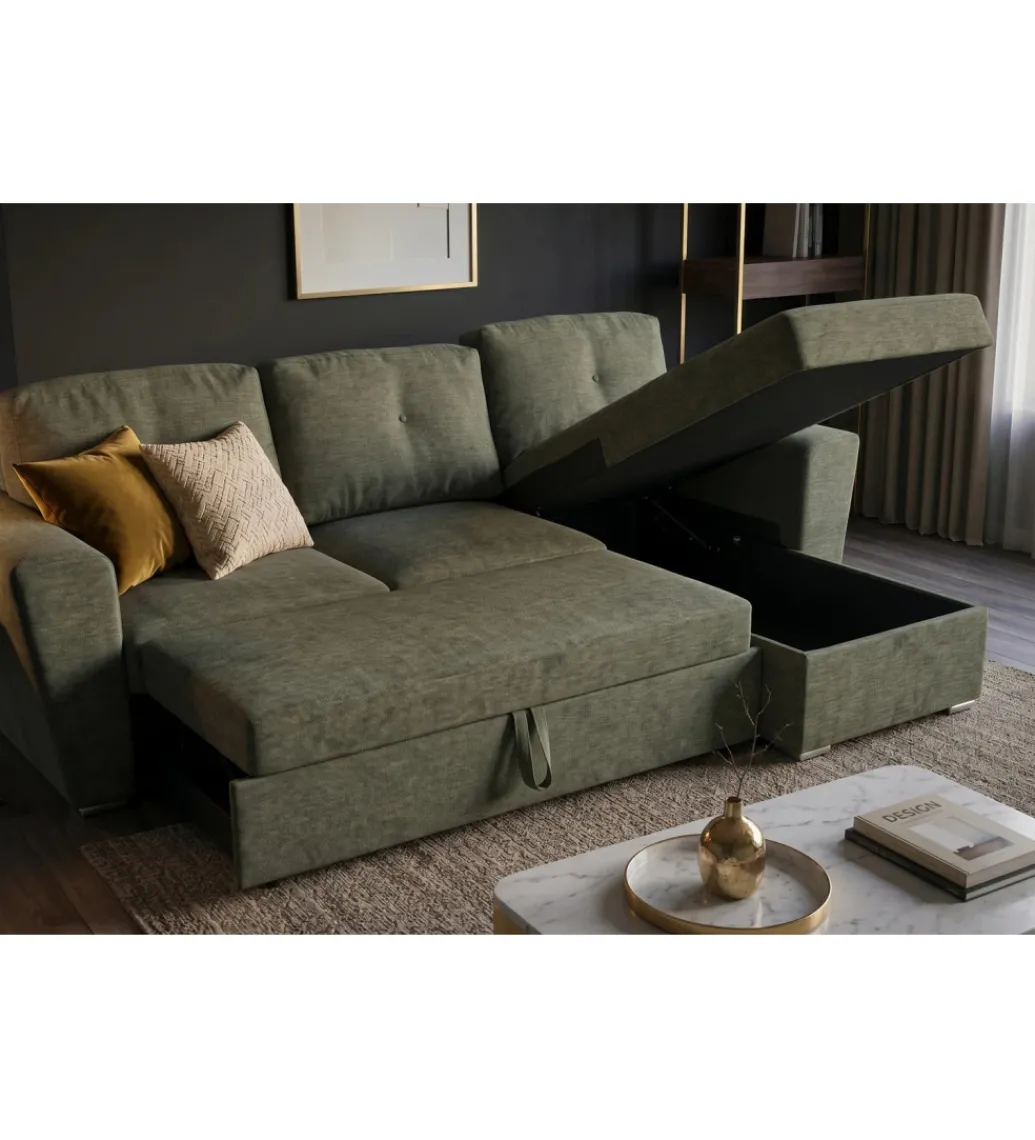 Narożnik APARTMENT 245 cm z funkcją spania zielony*Invicta Interior Outlet