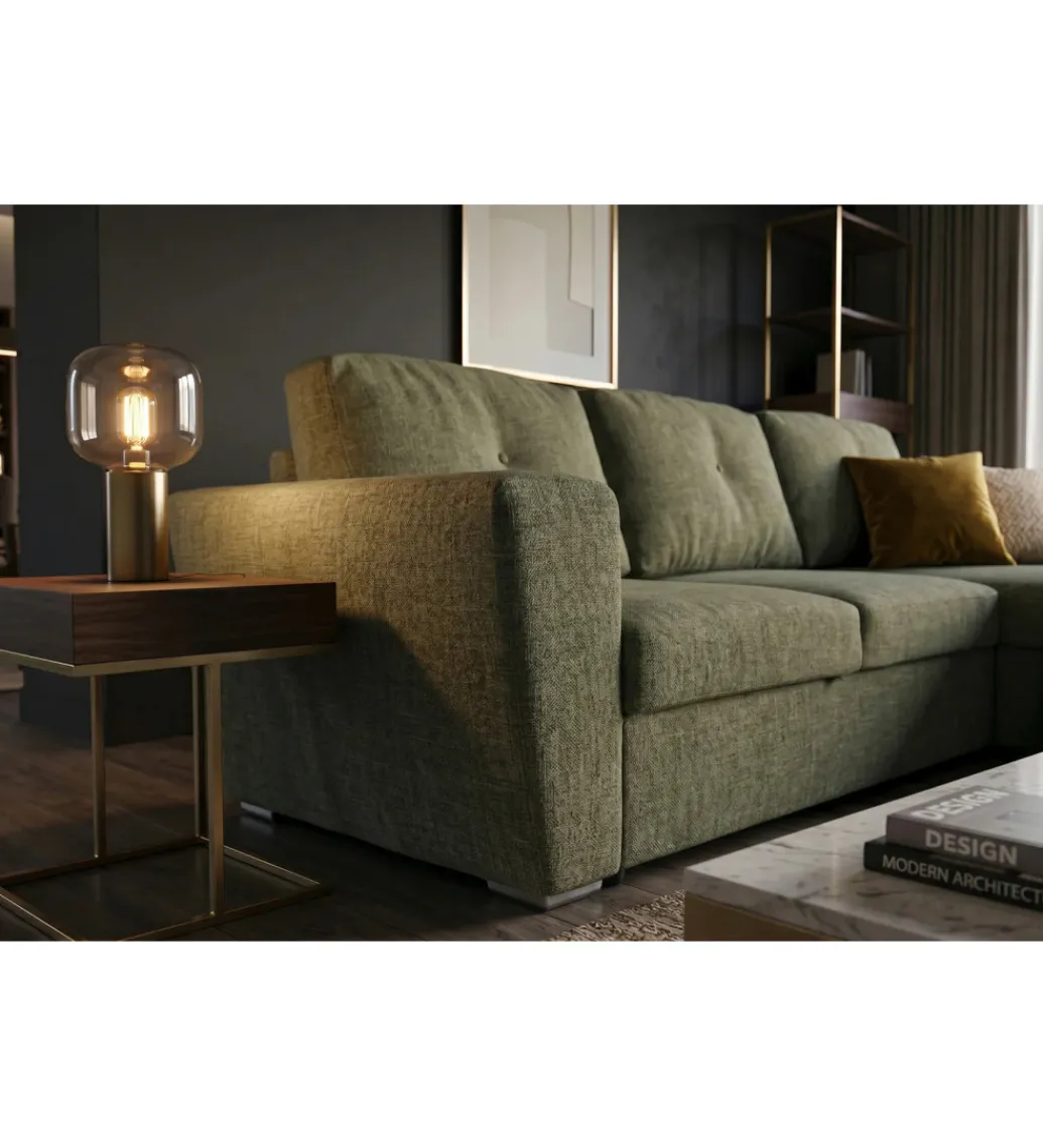 Narożnik APARTMENT 245 cm z funkcją spania zielony*Invicta Interior Outlet