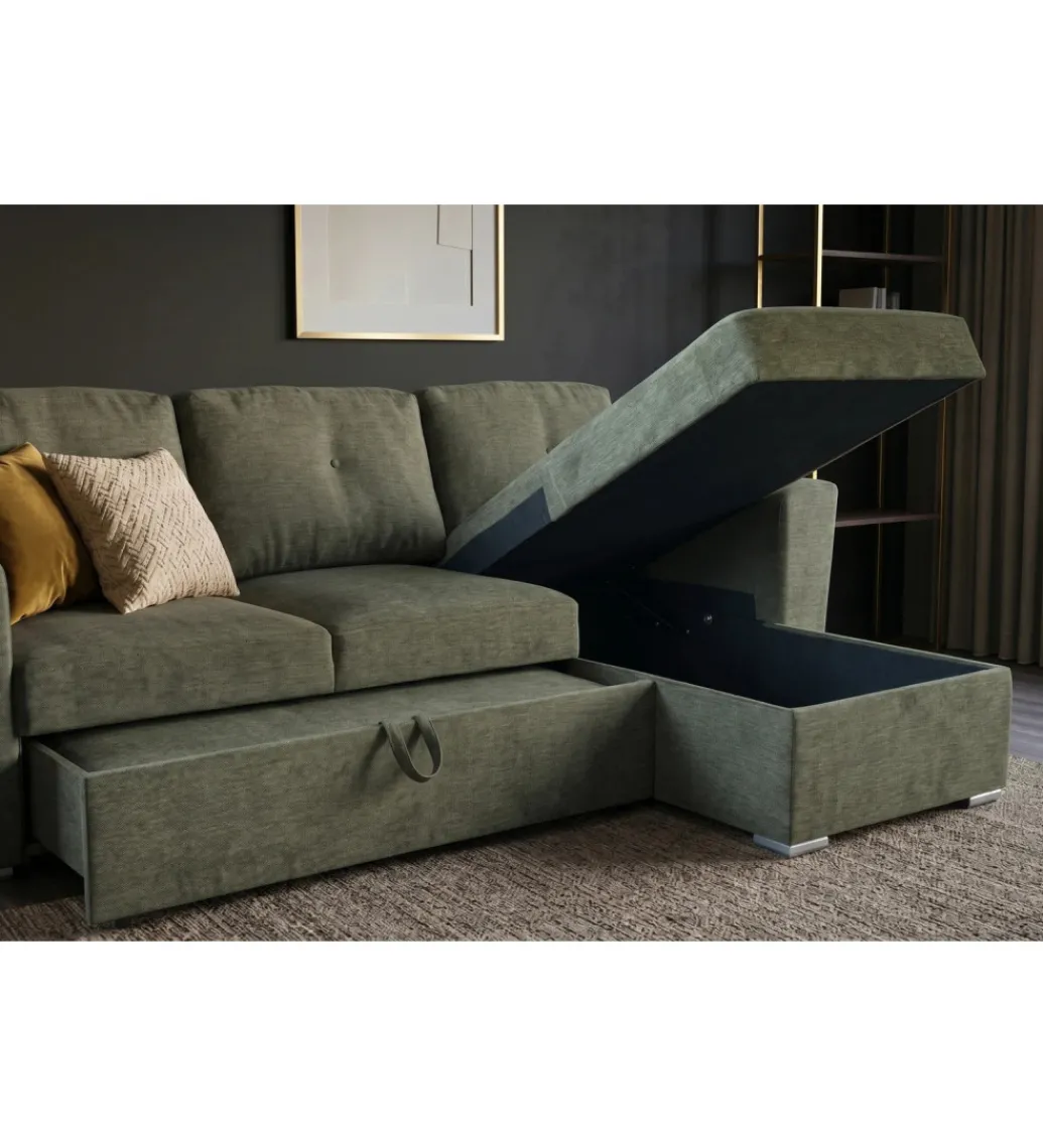 Narożnik APARTMENT 245 cm z funkcją spania zielony*Invicta Interior Outlet