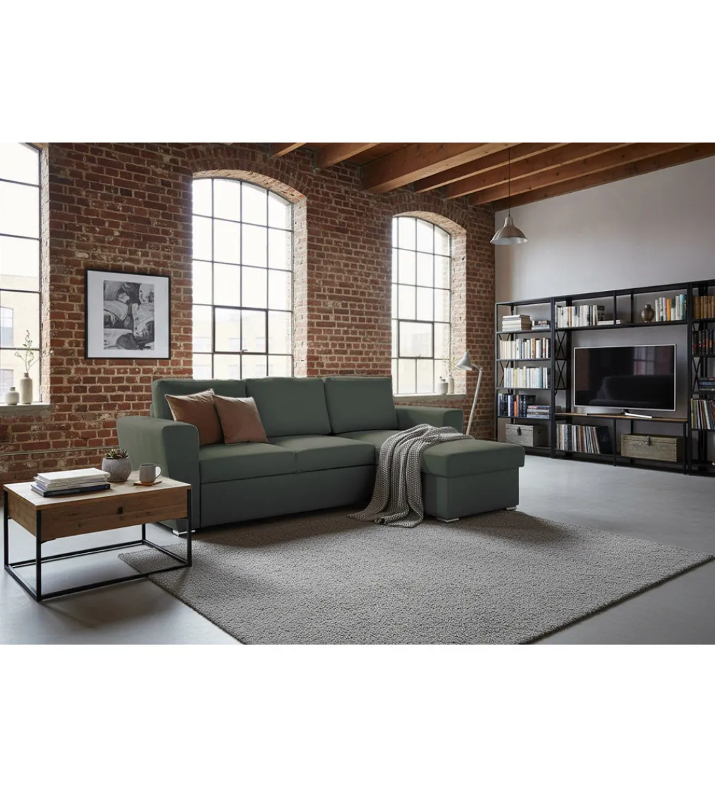 Narożnik APARTMENT 245 cm z funkcją spania zielony*Invicta Interior Outlet