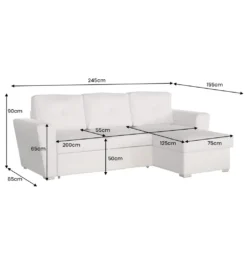 Narożnik APARTMENT 245 cm z funkcją spania beżowy*Invicta Interior Hot