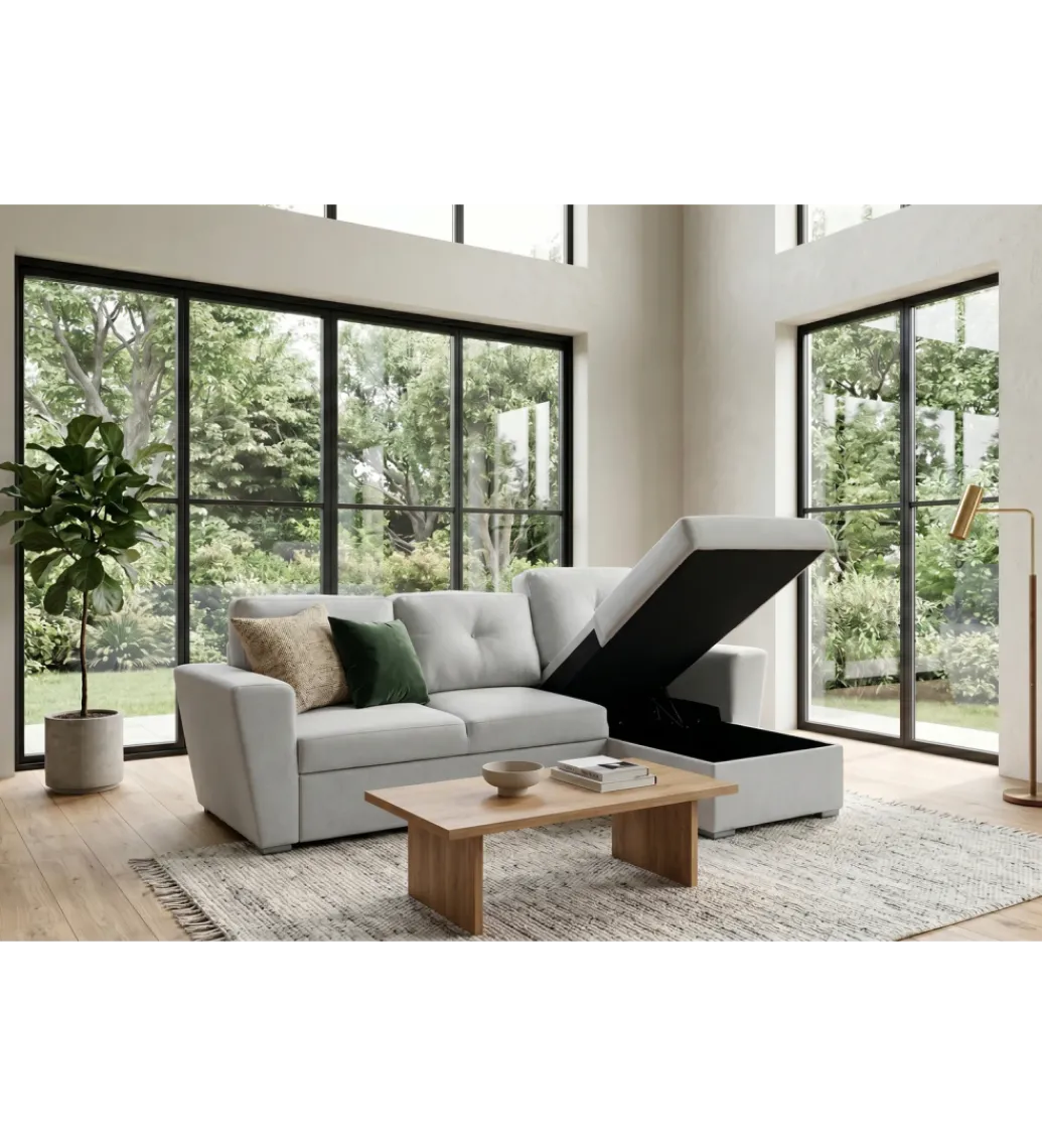 Narożnik APARTMENT 245 cm z funkcją spania beżowy*Invicta Interior Hot