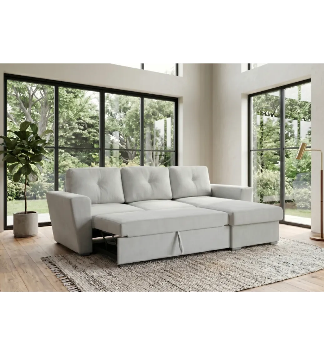 Narożnik APARTMENT 245 cm z funkcją spania beżowy*Invicta Interior Hot