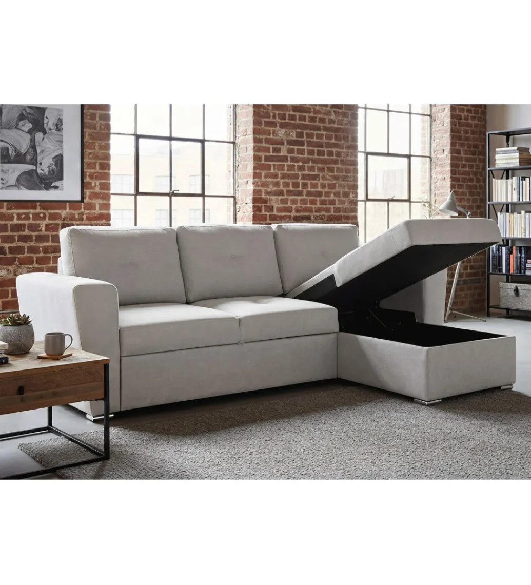 Narożnik APARTMENT 245 cm z funkcją spania beżowy*Invicta Interior Hot