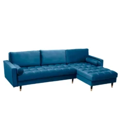 Narożnik Canis Velvet 260 cm ciemnoniebieski aksamit*Invicta Interior Online