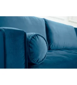 Narożnik Canis Velvet 260 cm ciemnoniebieski aksamit*Invicta Interior Online