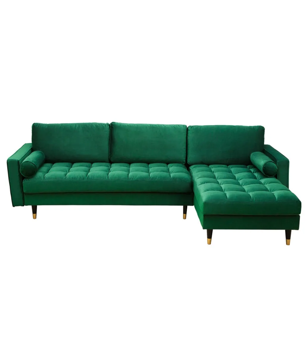 Narożnik CANIS velvet 260 cm ciemnozielony*Invicta Interior Clearance