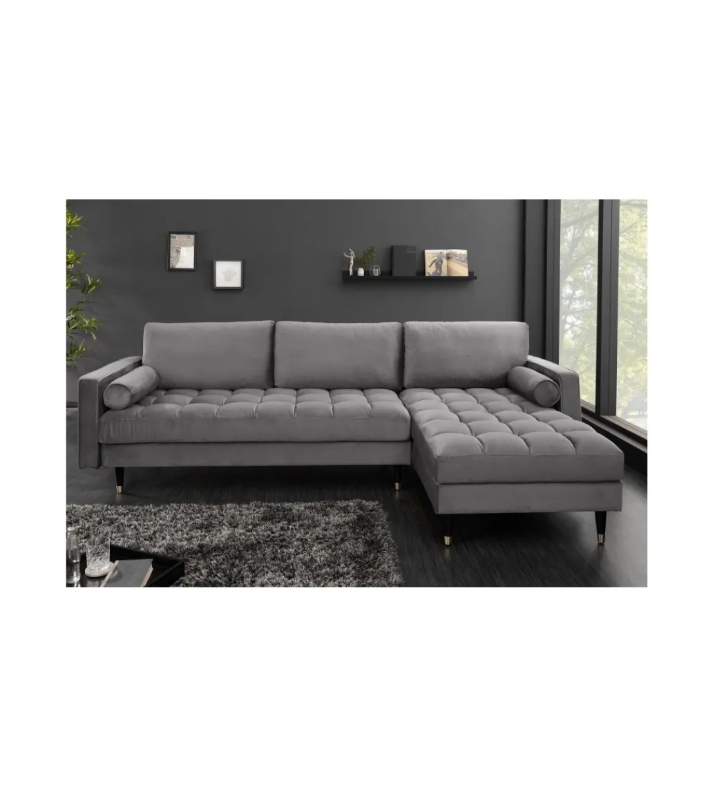 Narożnik CANIS velvet II 260 Cm szary*Invicta Interior Hot