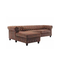 Narożnik Chesterfield 270 cm antyczny brąz lewostronny*Invicta Interior Online