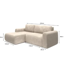 Narożnik rozkładany KIOTO MINI 230 cm z funkcją spania*GZDDesign Hot