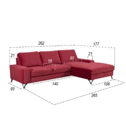 Narożnik rozkładany MAKO Flavio MINI 264 cm z funkcją spania*Comforteo Clearance