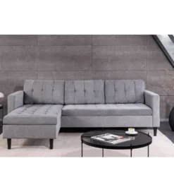 Narożnik STOCKHOLM 220 cm cord szary*Invicta Interior