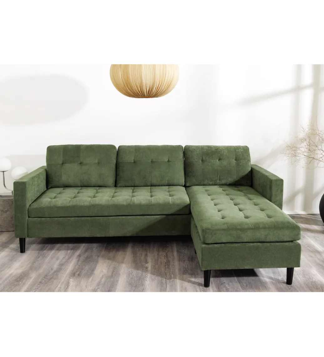 Narożnik STOCKHOLM 220 cm 3-osobowy zielony*Invicta Interior New