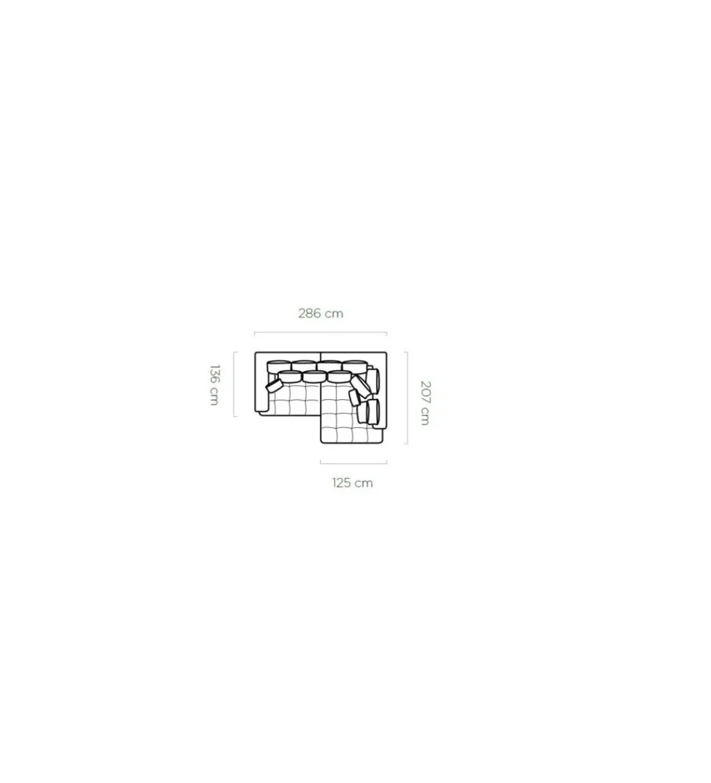 Narożnik z funkcją spania Big Sofa Tiga Box 286 cm z elektrycznie wysuwanym siedziskiem*Wersal