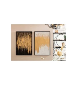 Obraz Abstract 80 cm x 120 cm złoto czarny*KDesign Sale