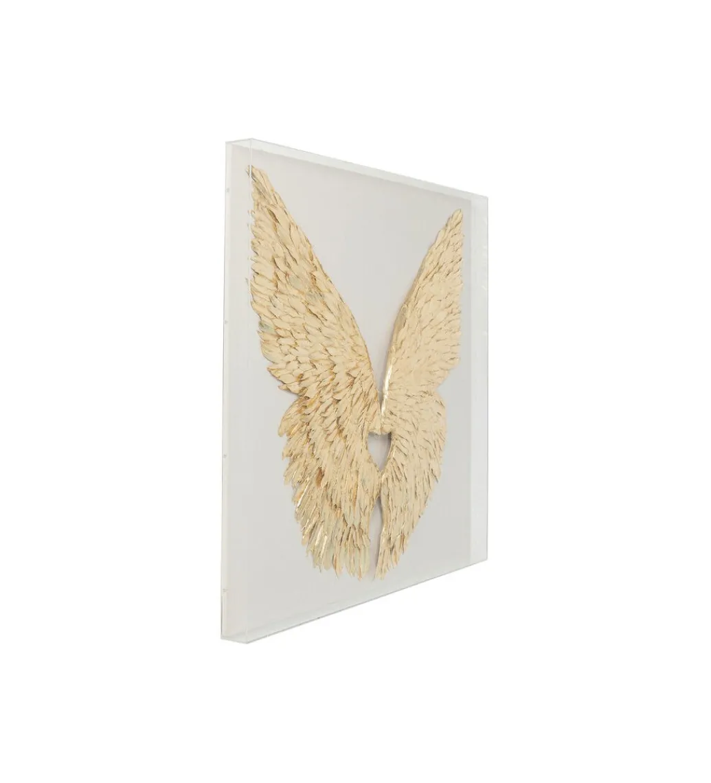 Obraz GOLD WINGS 120 x 120 cm biało złoty*KDesign New