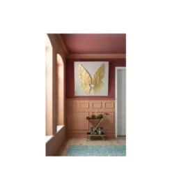 Obraz GOLD WINGS 120 x 120 cm biało złoty*KDesign New