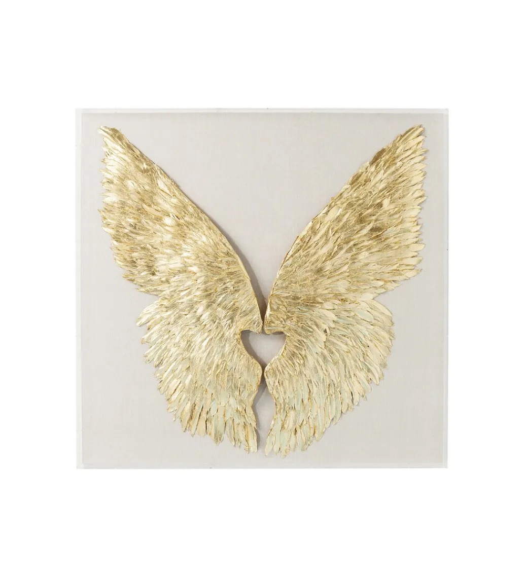 Obraz GOLD WINGS 120 x 120 cm biało złoty*KDesign New