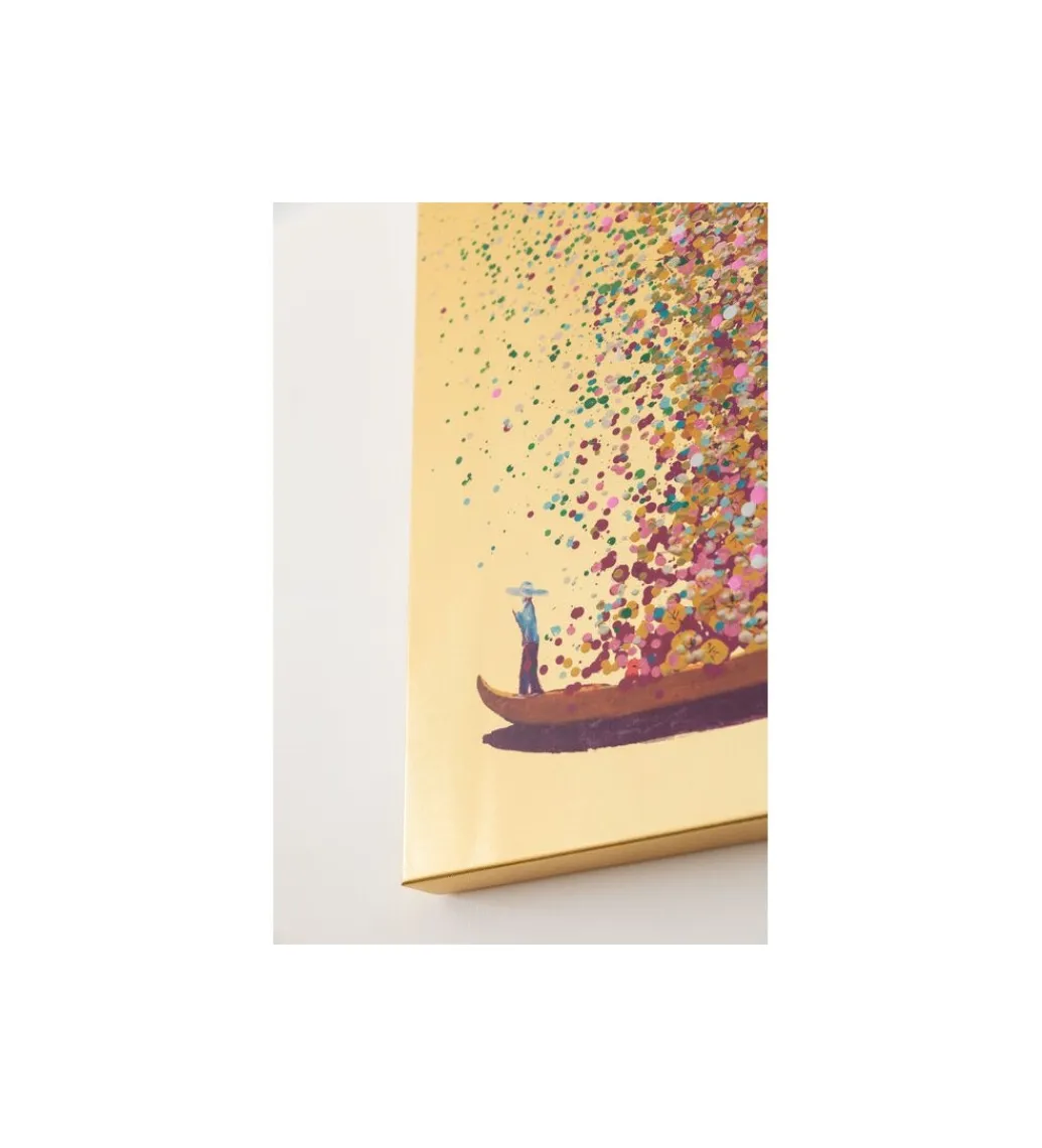 Obraz Touched Flower Boat Gold Pink 80 cm x 100 cm*KDesign Clearance