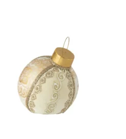 Ozdoba Bauble 40 cm biało złota*J-Line Online