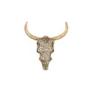 Ozdoba ścienna EXOTIC BULL 57 cm drewno mango złoto*Invicta Interior Online