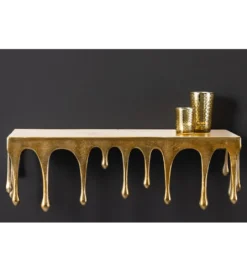 Ozdoba ścienna LIQUID LINE 60 cm antyczne złoto*Invicta Interior - przedsprzedaż
