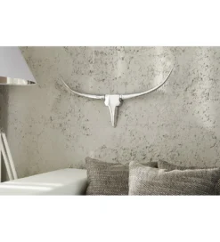 Ozdoba ścienna rogi Bull 75 cm srebrne*Invicta Interior Clearance