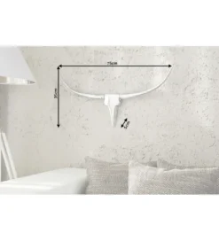 Ozdoba ścienna rogi Bull 75 cm srebrne*Invicta Interior Clearance