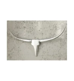 Ozdoba ścienna rogi Bull 75 cm srebrne*Invicta Interior Clearance