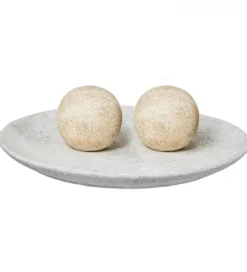 Ozdoba RUSTIC 10 cm ceramiczna kula biała*Exclusivas Best