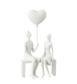 Ozdoba Sitting Heart Ballon biała*J-Line New