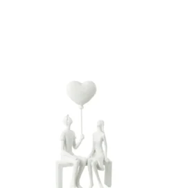 Ozdoba Sitting Heart Ballon biała*J-Line New