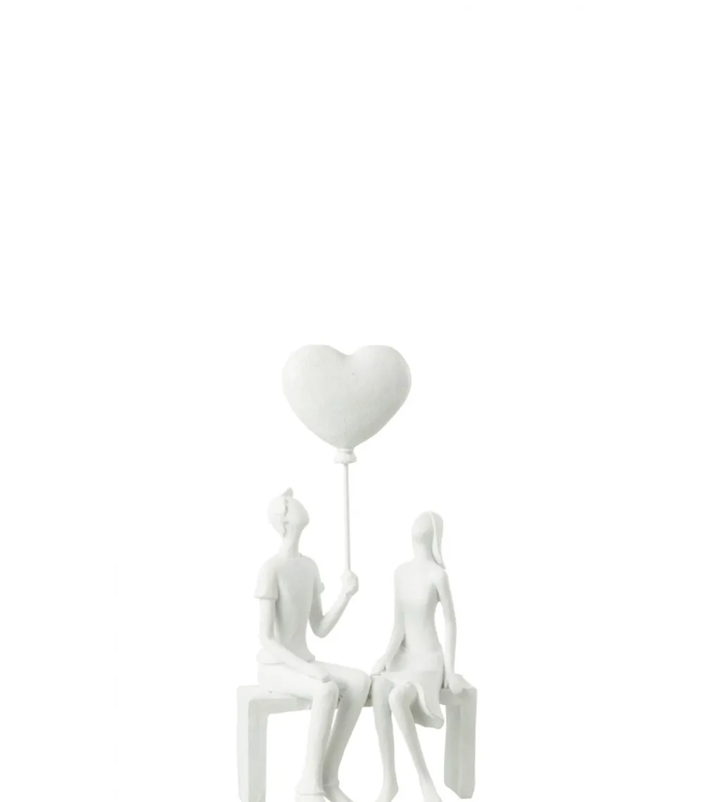 Ozdoba Sitting Heart Ballon biała*J-Line New