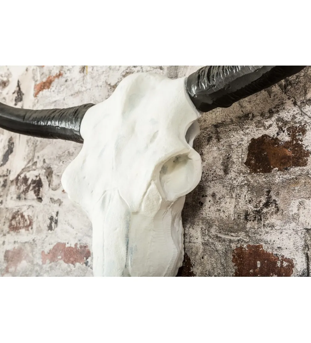 Ozdobna czaszka El Toro 70 cm biały czarny*Invicta Interior Discount