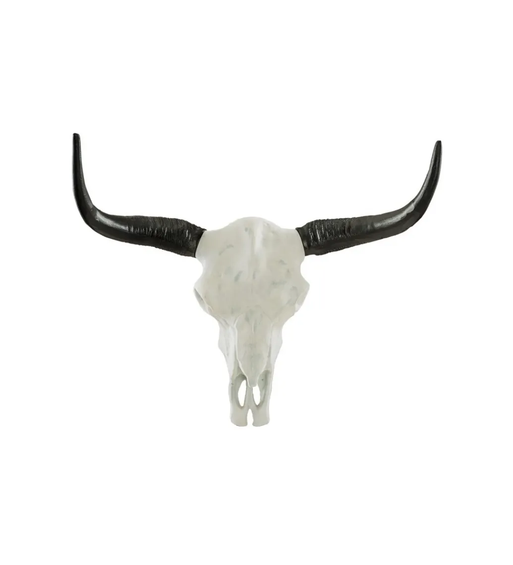Ozdobna czaszka El Toro 70 cm biały czarny*Invicta Interior Discount